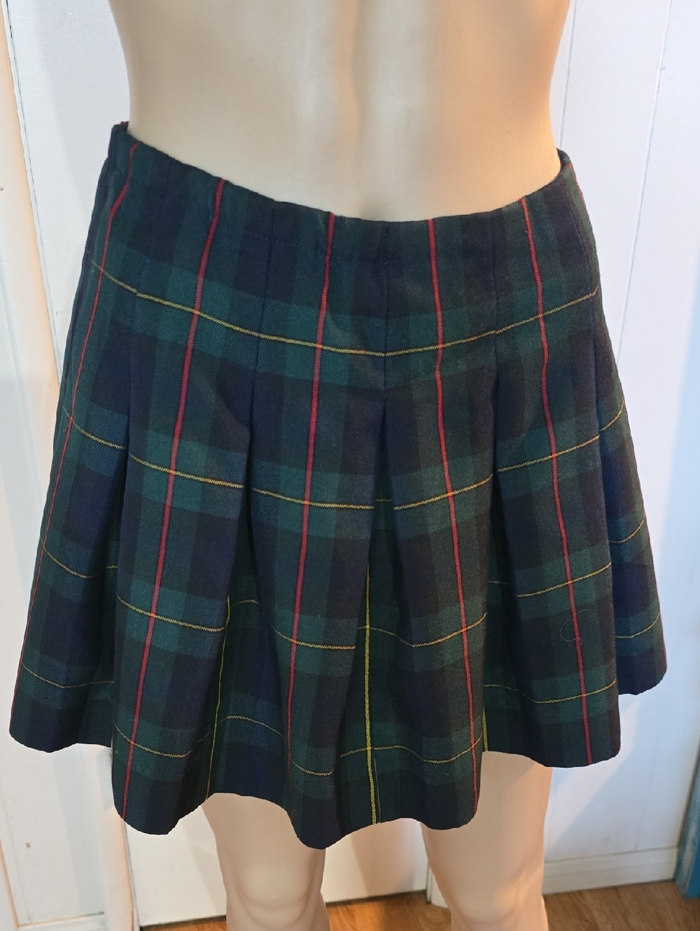 Vintage Plaid Pleated School-girl Mini Skirt